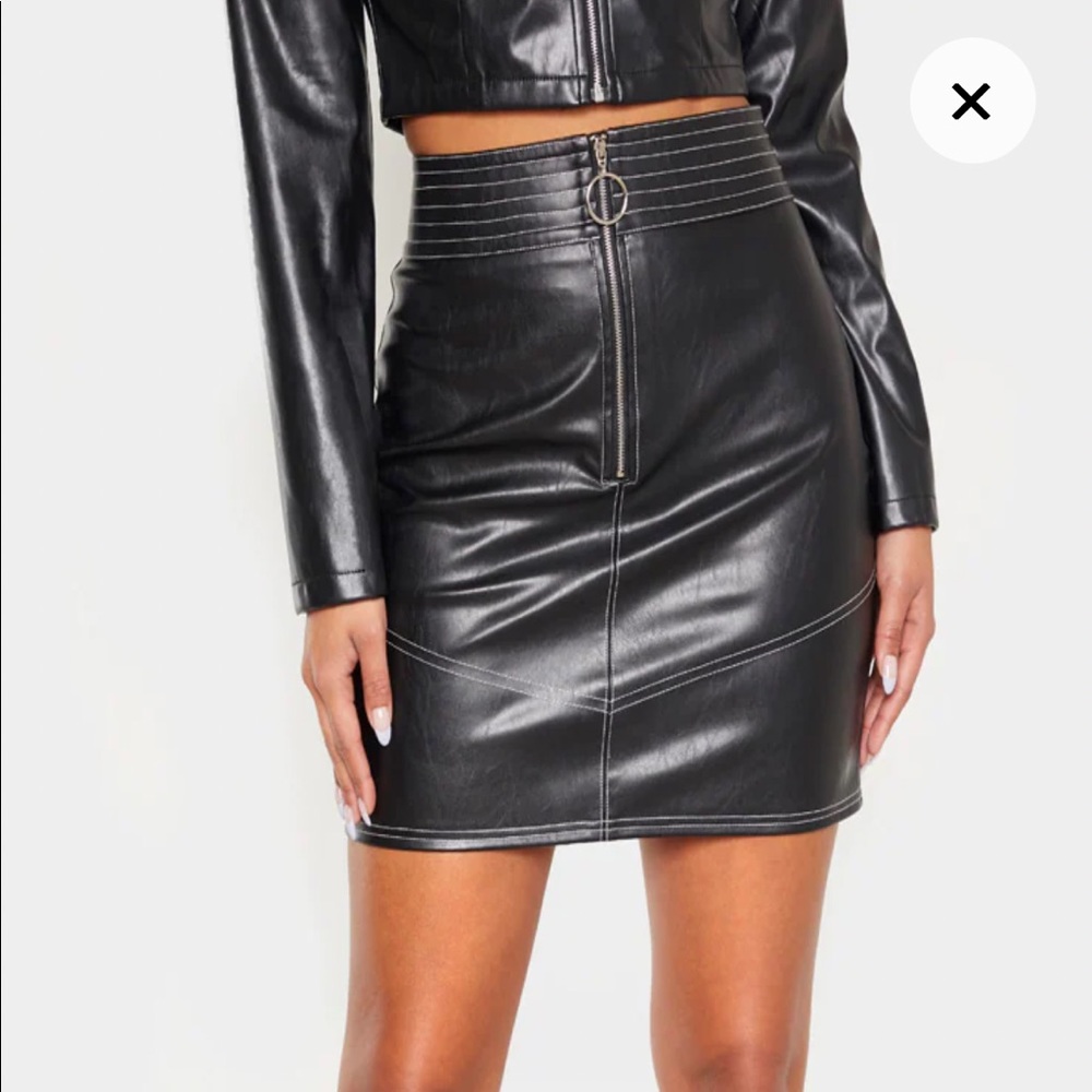 Prettylittlething Leather Skirt